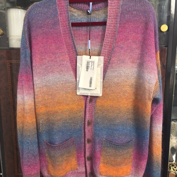 Mcq By Alexander Mcqueen Knitted Gradient Cardigan In Multicolor New - Picture 1 of 12